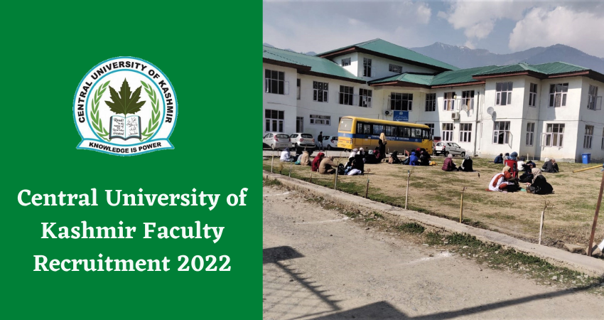 Central University of Kashmir Faculty Recruitment 2022